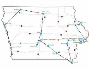 Americana Iowa Itinerary Map